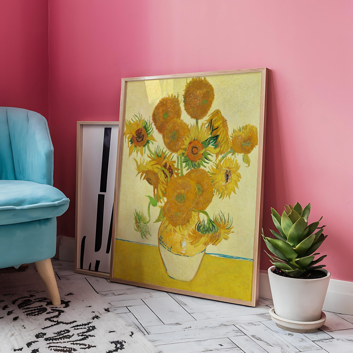 Vincent van Gogh Sunflowers Yellow Bouquet Still Life Impressionist Art Poster - Image 2