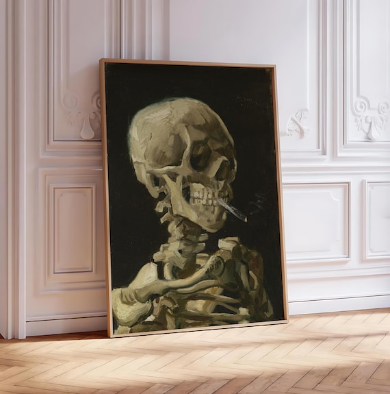 Vincent van Gogh Skull with a Burning Cigarette Dark Moody Fine Art Poster