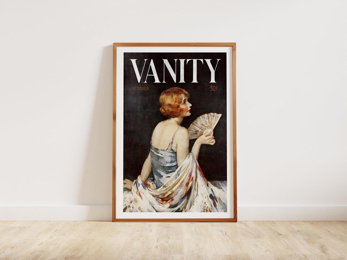 Vanity Print, Retro Bathroom Wall Decor