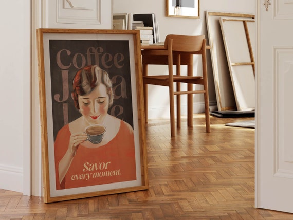 Vintage Coffee Wall Art Coffee Bar Decor Retro Coffee Print Bar Cart Poster Fun Kitchen Dining Decor Coffee Drinker Gift For Friend