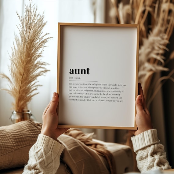 Aunt Definition Print Gift For Aunt Birthday Gift For Her Wall Art Poster From Niece Nephew Meaningful Quote Home Decor Aunt Appreciation