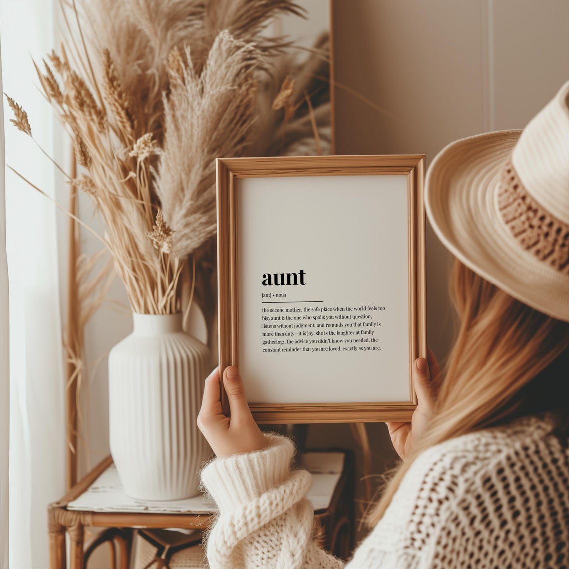 Aunt Definition Dictionary Style Minimalist Family Quote Poster - Image 2