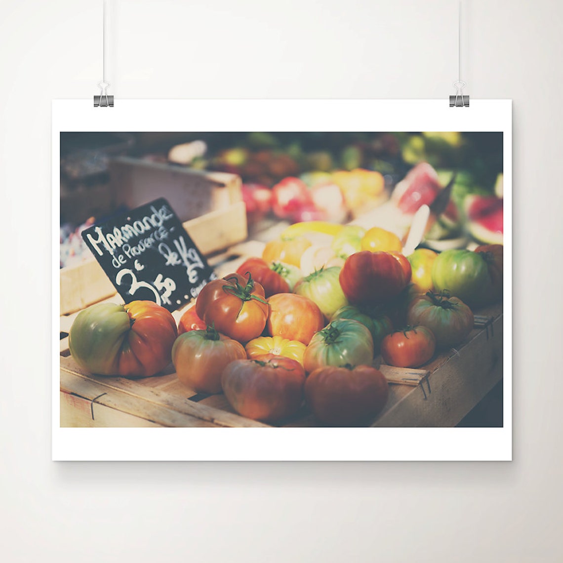 Heirloom Tomato Photograph Kitchen Wall Art Food Photography French Market Print France Decor
