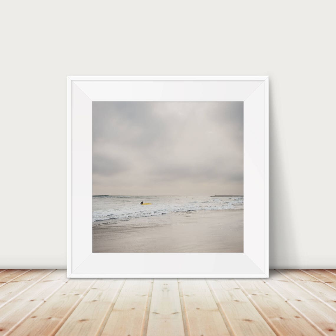 Minimalist Surfer Ocean Photography Beach Pacific Coast Wall Art