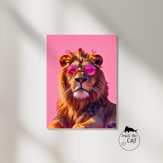 Cute Lion Art Large Print Mothers Day Art Wall Art For The Animal Lover Aesthetic Prints Teen Christmas Gift
