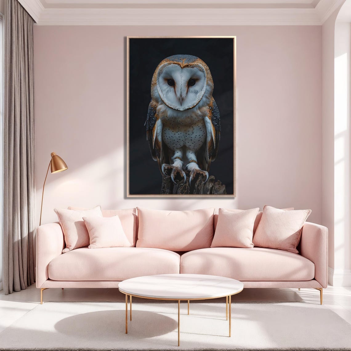 Barn Owl Intense Gaze On Black Background Dramatic Portrait Poster - Image 3