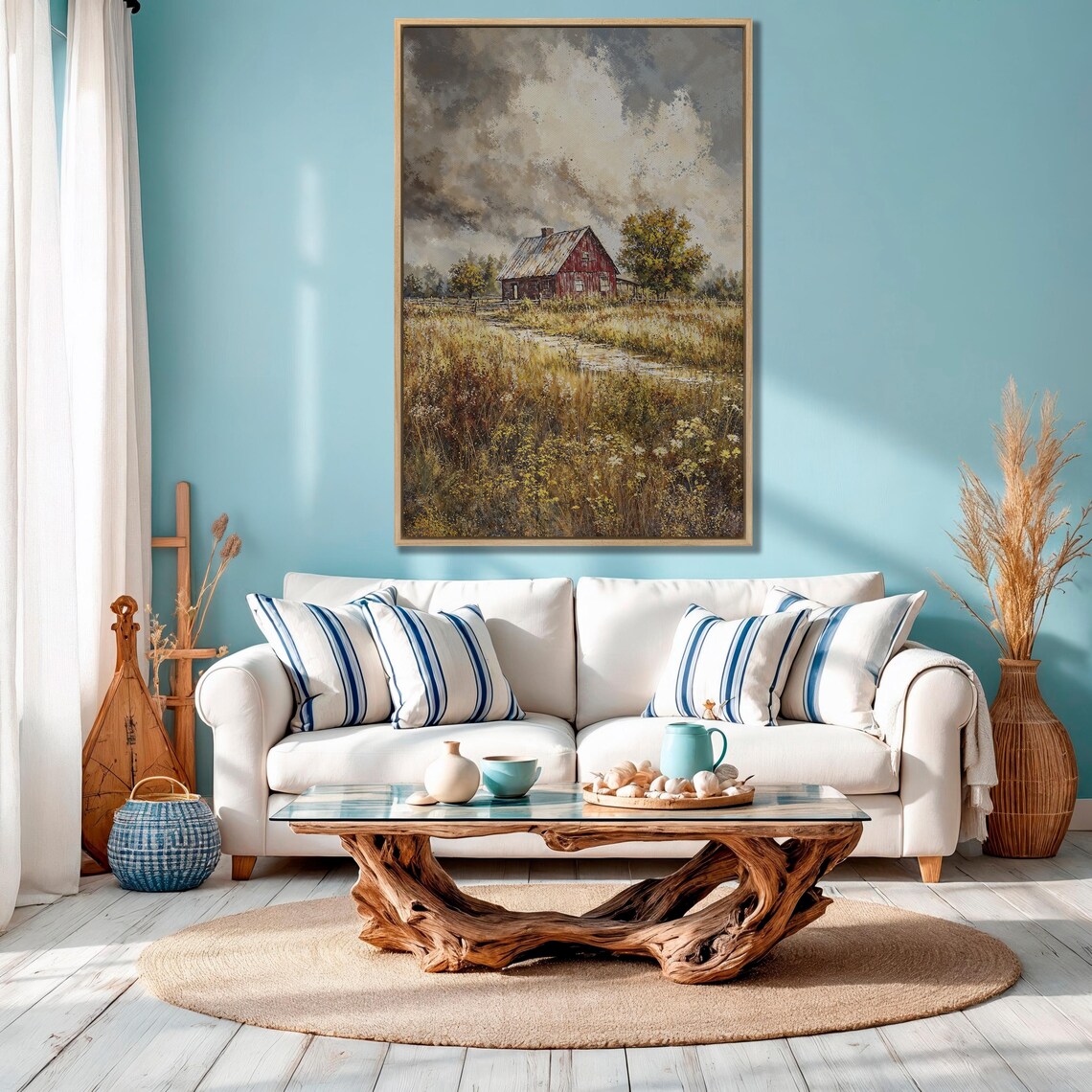 Autumn Countryside Barn Art Print, Rustic Landscape - Image 4