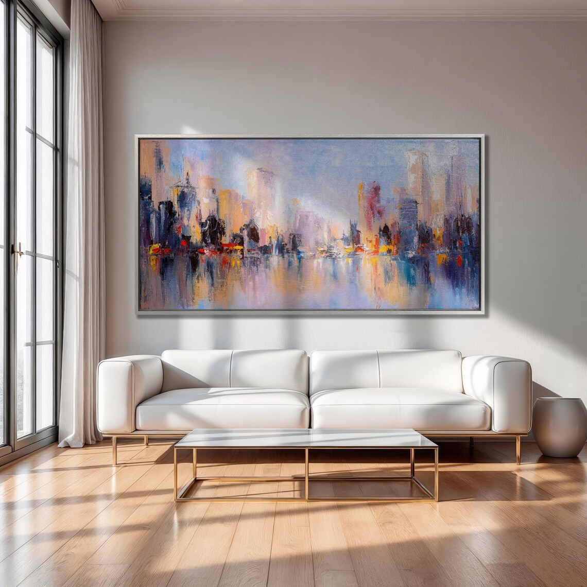 Abstract Skyline City View, Modern Cityscape Art Print - Image 2