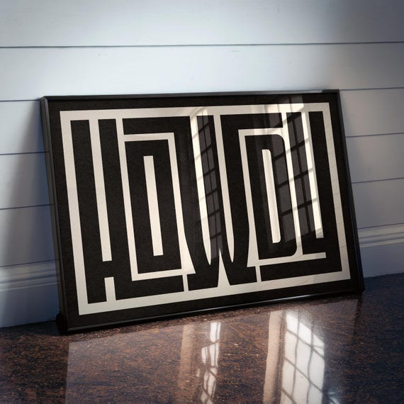 Instant Howdy Print Bold Western Typography Wall Art Welcome Sign Simple Howdy Poster Modern Farmhouse Decor