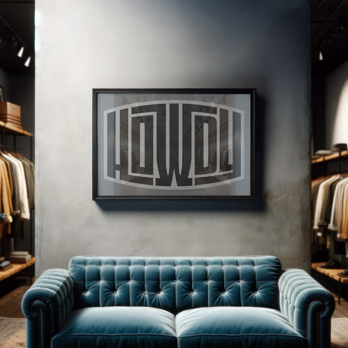 Howdy Minimalist Gray Typography Modern Farmhouse Wall Poster - Image 3