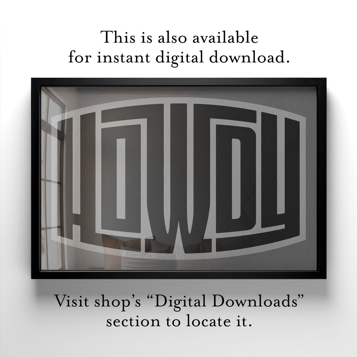 Howdy Minimalist Gray Typography Modern Farmhouse Wall Poster - Image 4