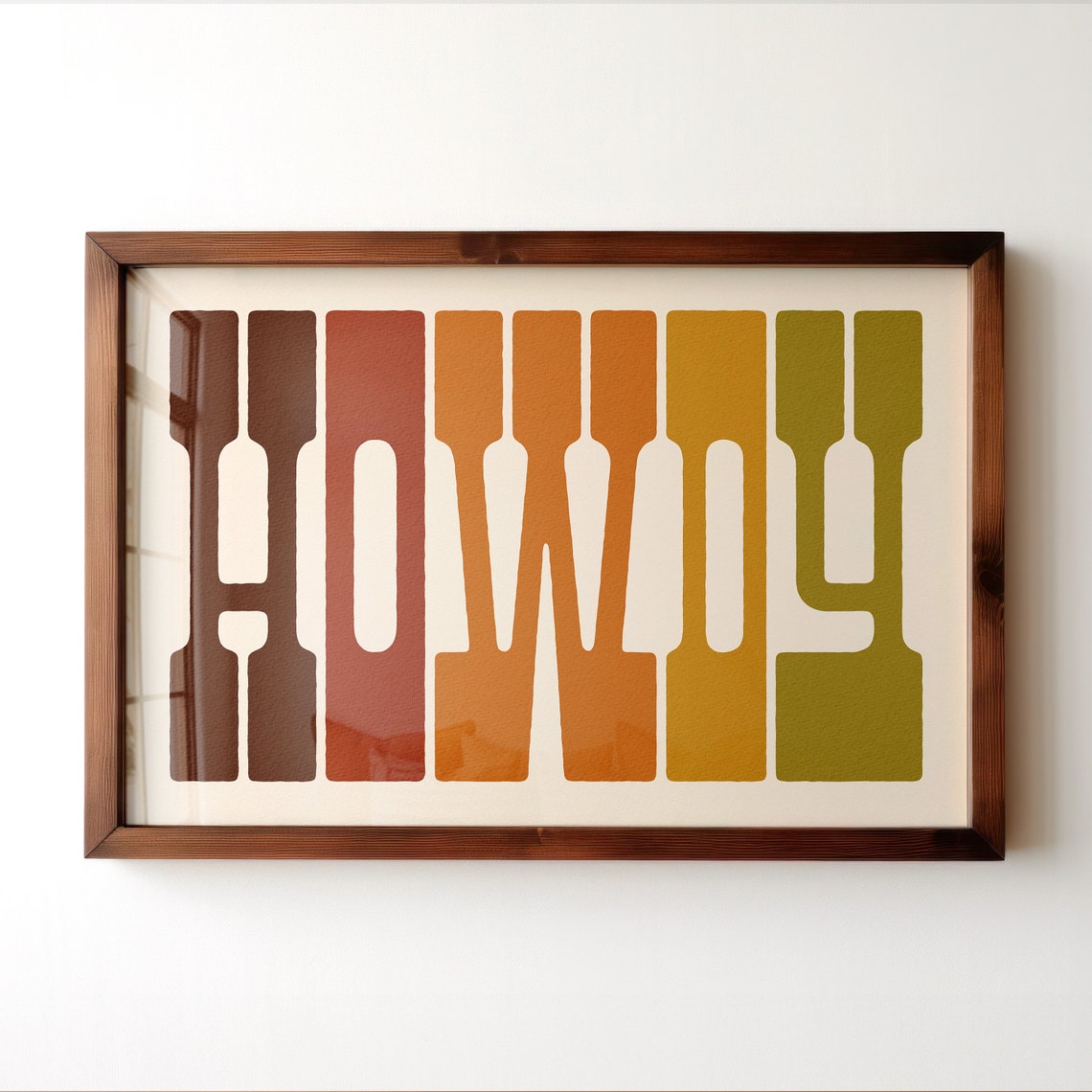 Retro Gradient Howdy Typography Earth Tone Autumn Palette Poster