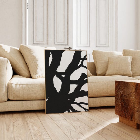 Black Tree Silhouette, Minimalist Nature Poster