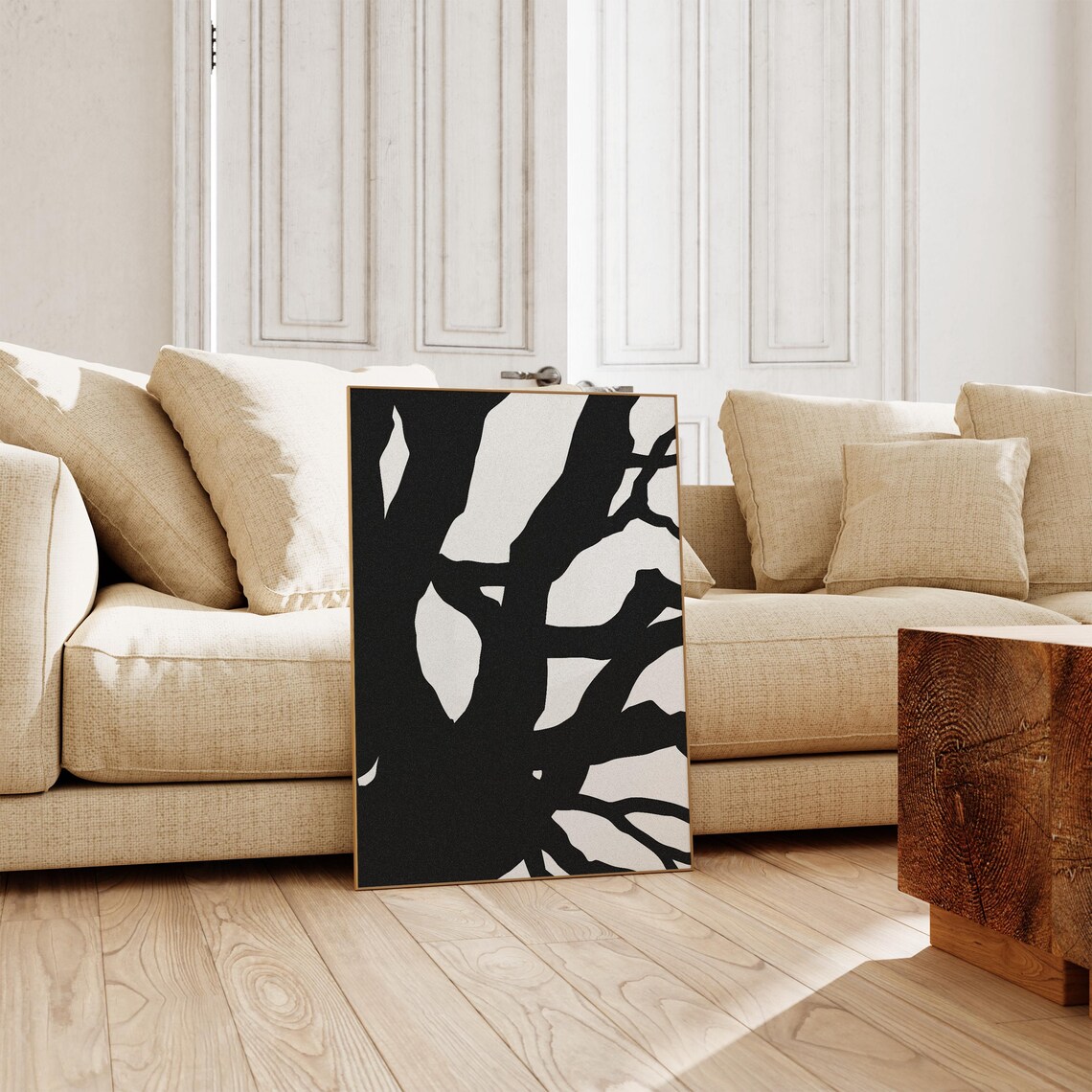 Black Tree Silhouette, Minimalist Nature Poster