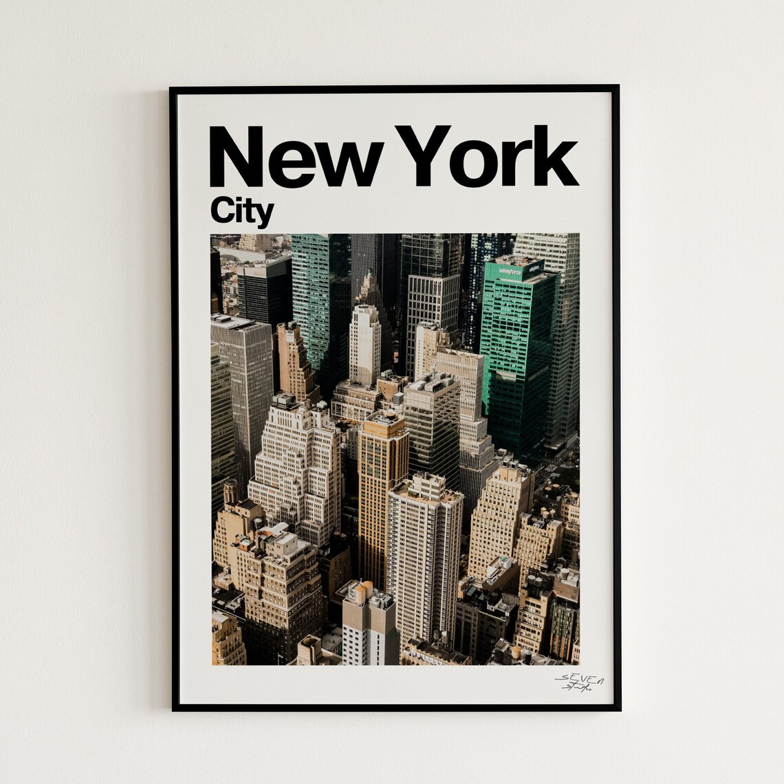 New York City Aerial Manhattan Skyline Photography Travel Poster