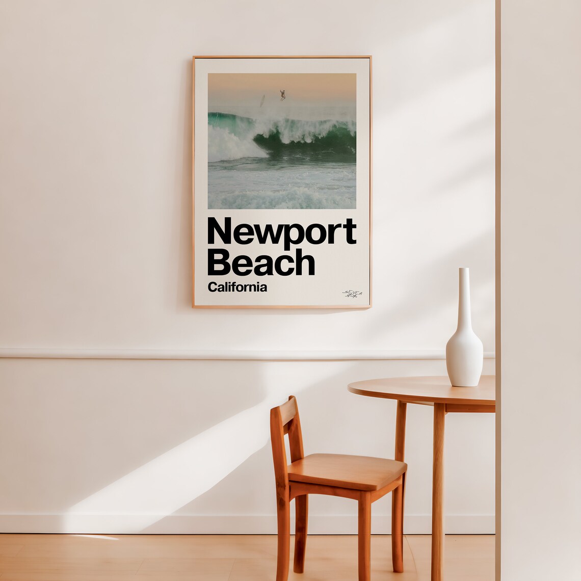 Newport Beach California Ocean Wave Surfer Golden Hour Photo Poster - Image 4