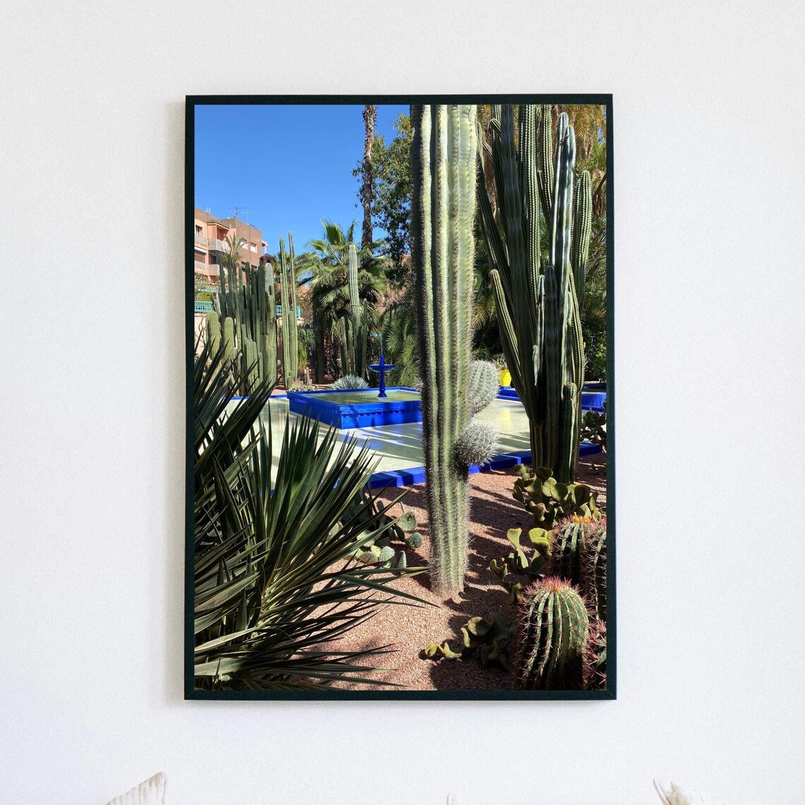 Jardin Majorelle Blue Pool Cactus Garden Morocco Photography Poster - Image 4