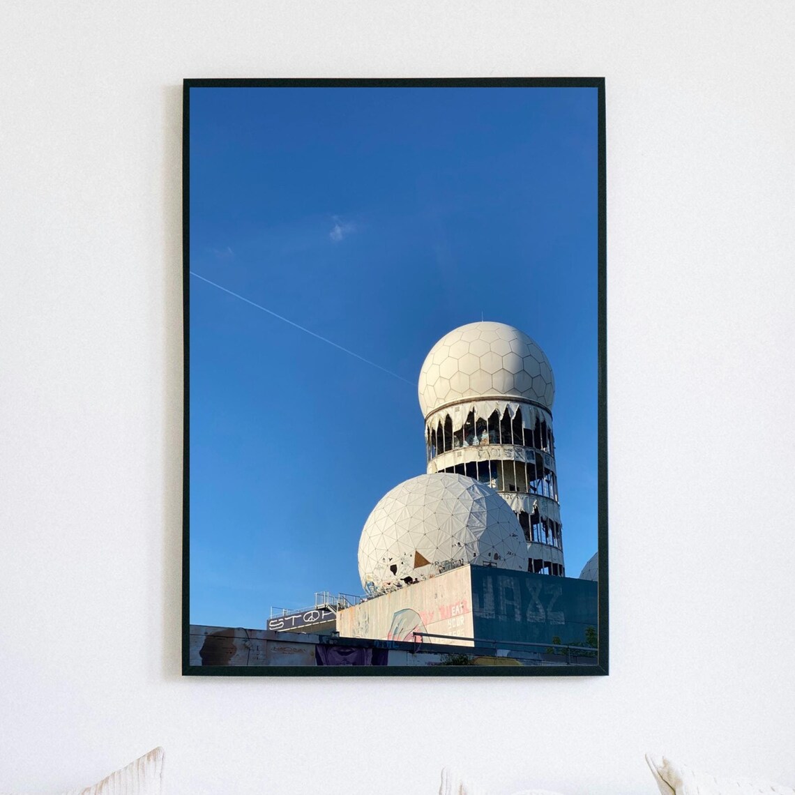 Abandoned Radar Domes Blue Sky Berlin Germany Urban Photo Poster