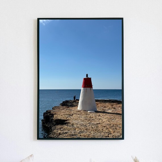 Carry Le Rouet Lighthouse Red Beacon Coastal Photography Poster