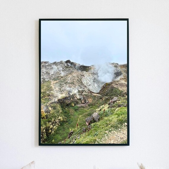Guadeloupe Soufrire Volcano Fine Art Photography Volcanic Landscape Wall Art Nature Print For Home Decor Instant