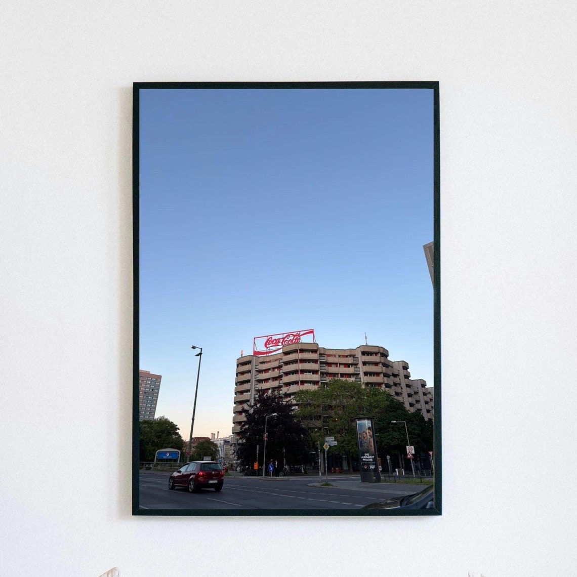 Coca Cola Rooftop Sign Berlin Street Night Photography Poster