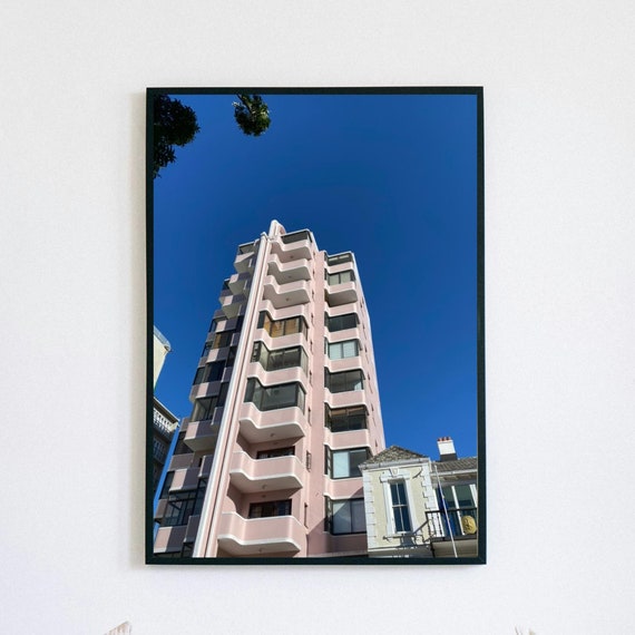 Pink Art Deco Building In Cape Town Fine Art Photography Print Modern Architecture Wall Art For Home Decor
