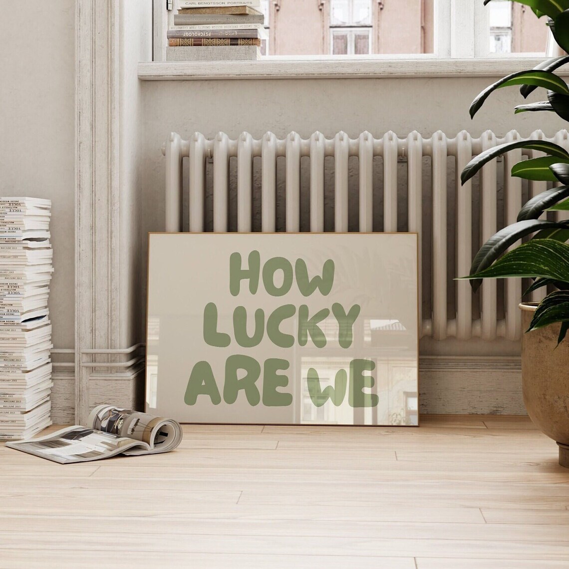 How Lucky Are We Retro Aesthetic Art Print - Image 2