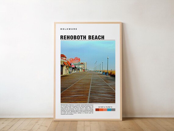 Sunny Day Rehoboth Beach Delaware Boardwalk Travel Photo Poster