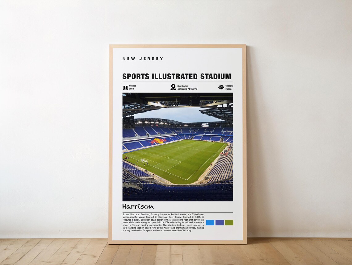 Sports Illustrated Stadium Harrison NJ Soccer Match Night Poster
