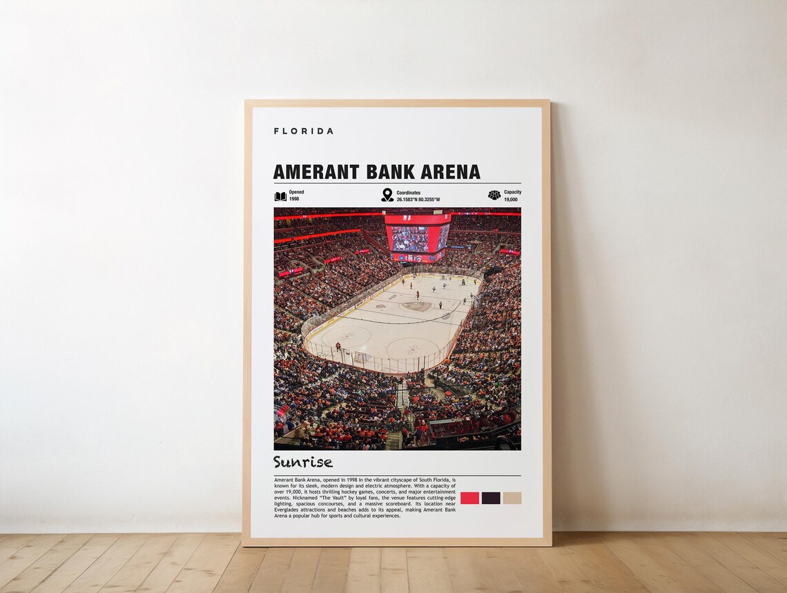 Amerant Bank Arena Sunrise Florida 1998 Hockey Night Photo Poster