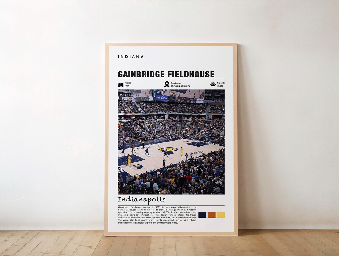 Gainbridge Fieldhouse Indianapolis Poster, Urban Charm