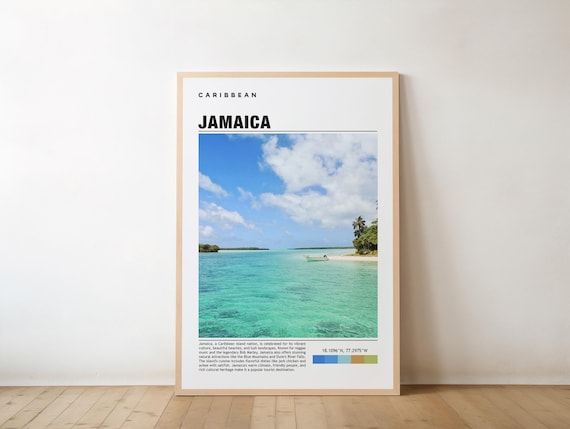 Jamaica Travel Poster Print Wall Art Vintage Photo Kingston Decor