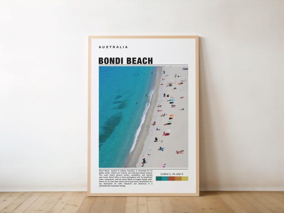 Bondi Beach Print Art Poster Photo Australia Travel