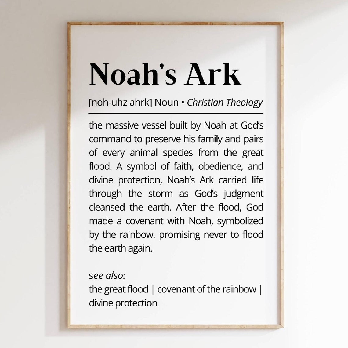 Noah's Ark Christian Theology Dictionary Definition Gift Poster