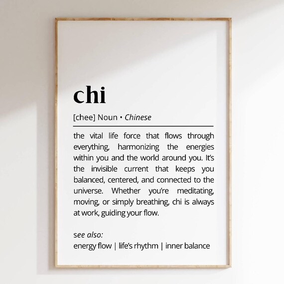 Chi Definition Chinese Life Force Energy Dictionary Word Art Poster