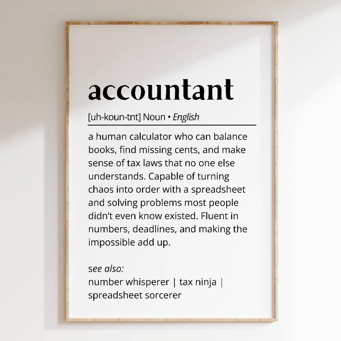 Funny Accountant Definition Dictionary Poster Finance Office Gift