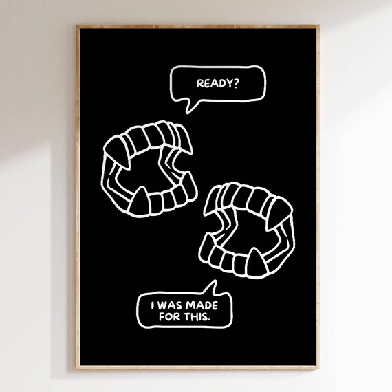 Vampire Fangs I Was Made For This Halloween Poster Gothic Black Decor