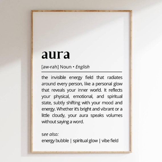 Aura Definition Wall Art Energy Field Minimalist Spiritual Glow Inspirational Emotional Print Gift For Home Decor Poster