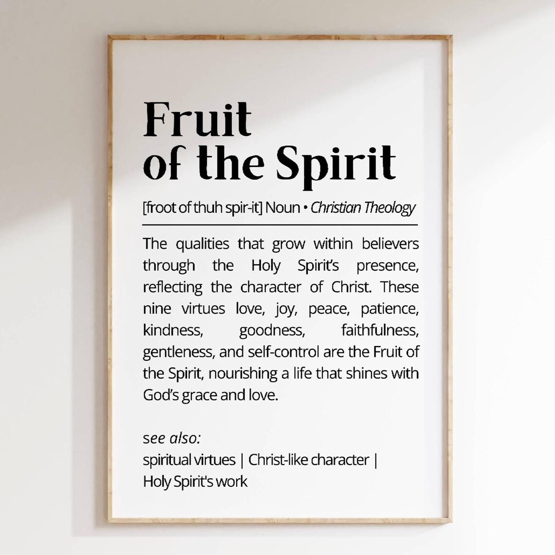 Fruit Of The Spirit Definition Christian Faith Dictionary Art Poster