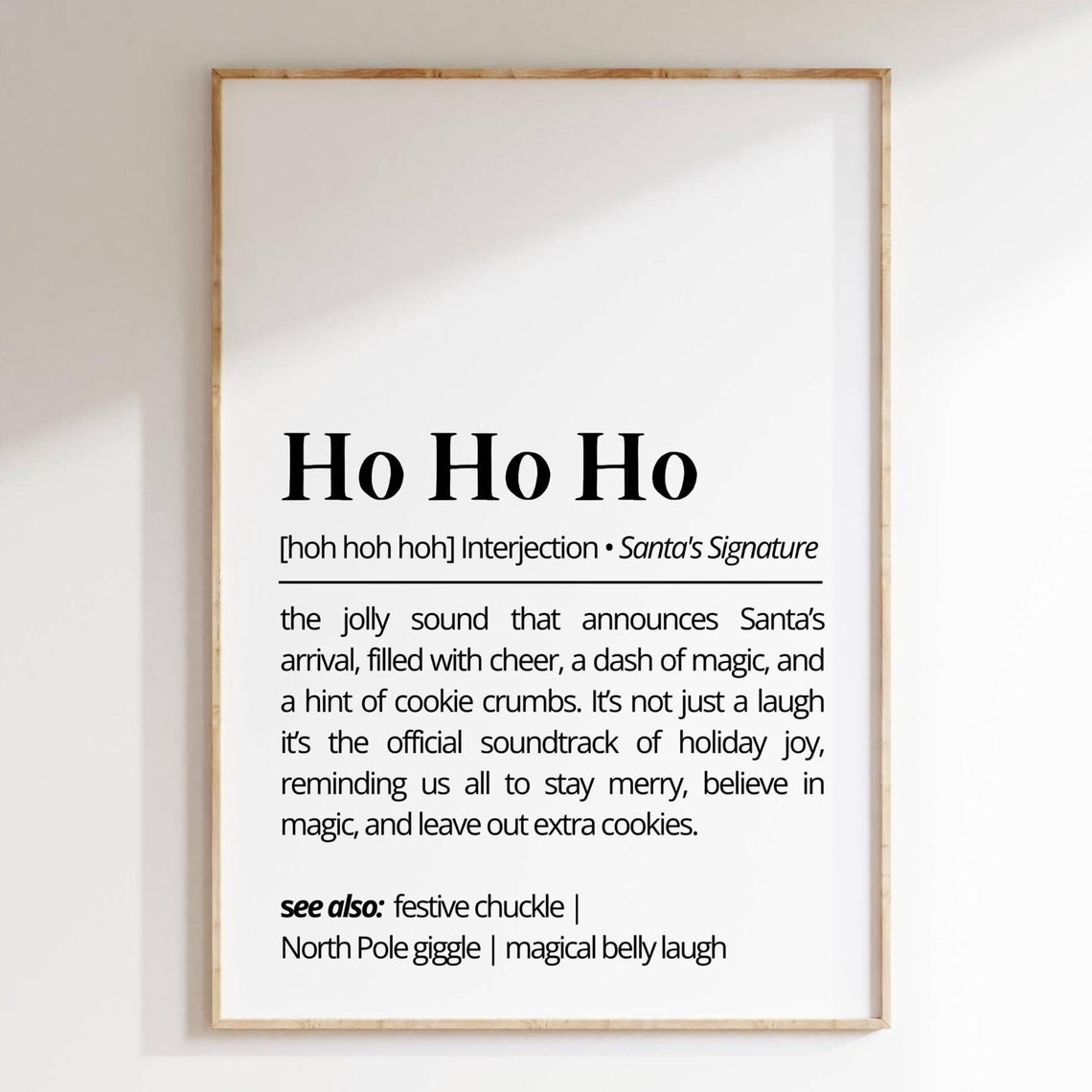Ho Ho Ho Santa Dictionary Definition Minimalist Christmas Poster