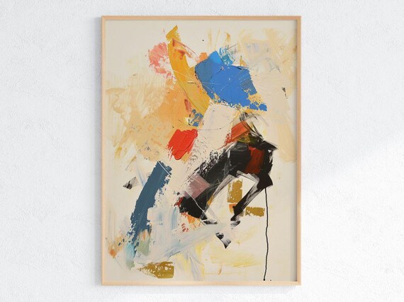 Colorful Abstract Brushstroke Expressionist Energy Style Poster