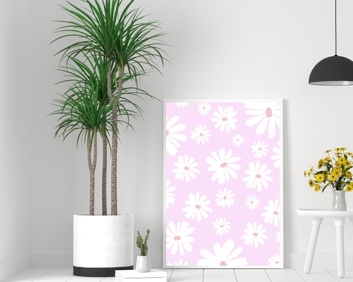 Daisy Art Print, Boho Botanical Floral Poster - Image 3