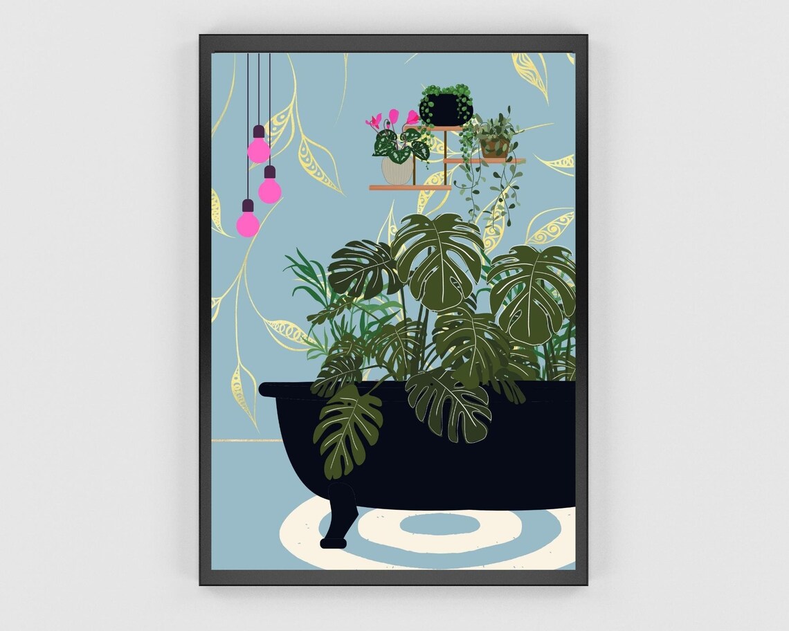 Botanical Bathroom Art Print, Boho Bathroom Decor - Image 2