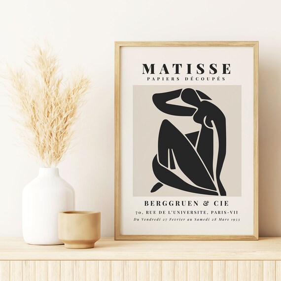 Matisse Beige Black Print Museum Print Minimalist Print Art Living Room Poster Matisse Figure Matisse Gallery