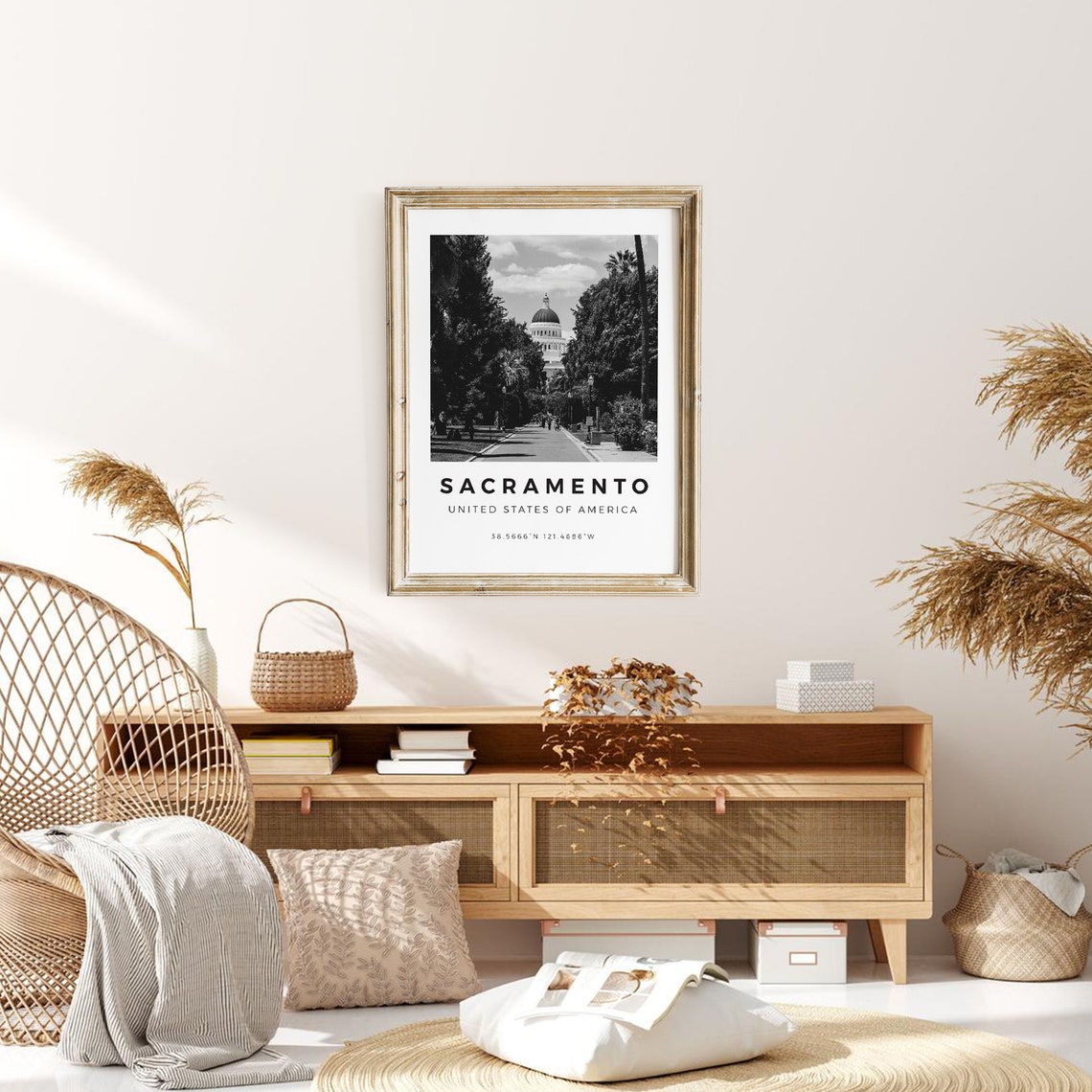 Sacramento Print Black And White Sacramento Poster Usa Print Sacramento Wall Art Sacramento Landscape Sacramento Photo Sacramento Poster - Image 3