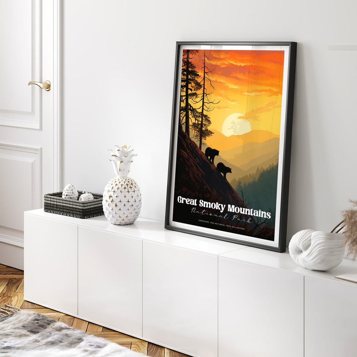 Great Smoky Mountains National Park Bears Sunset Travel Poster - Image 2