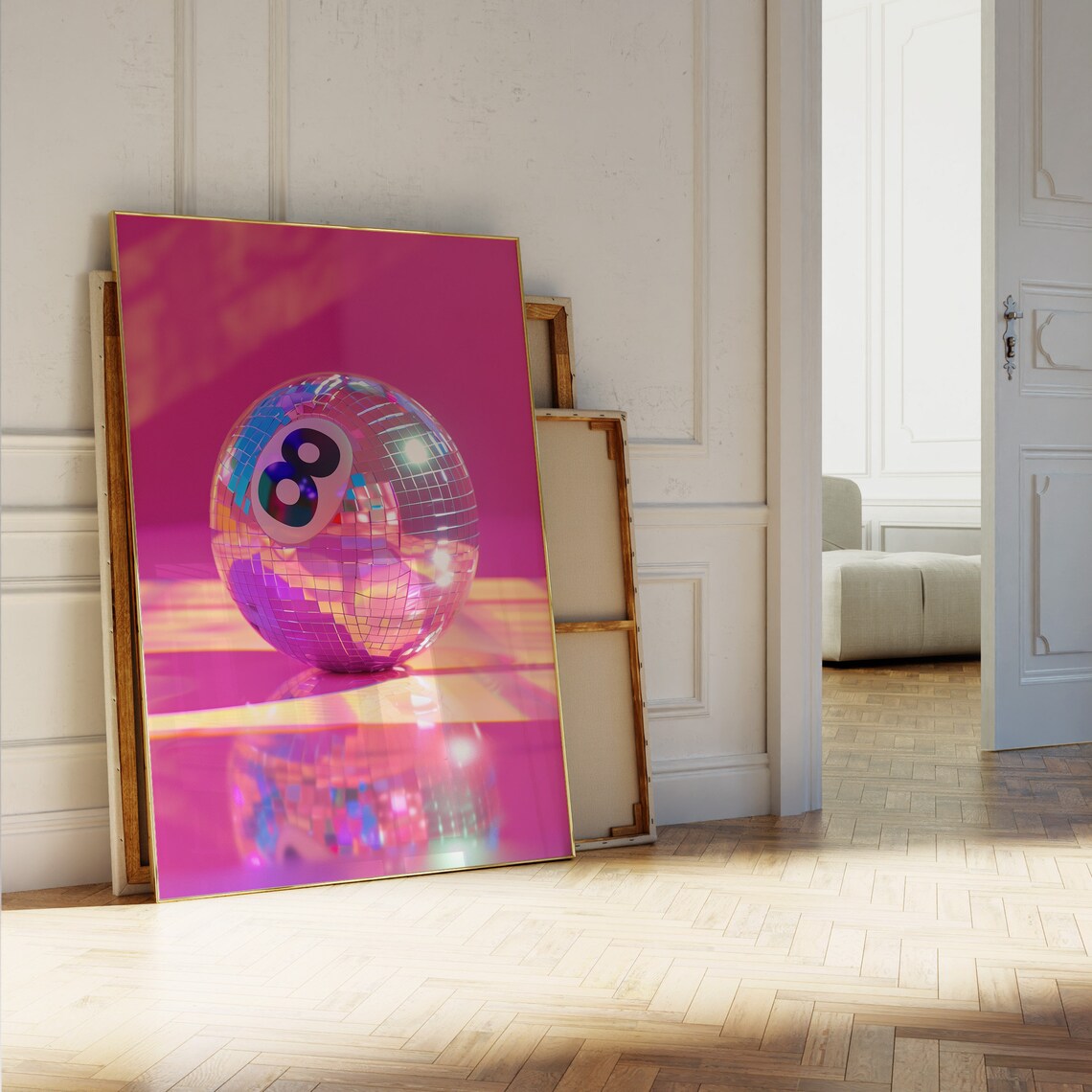 Disco Ball and 8 Ball Coquette Bar Cart Wall Art - Image 4