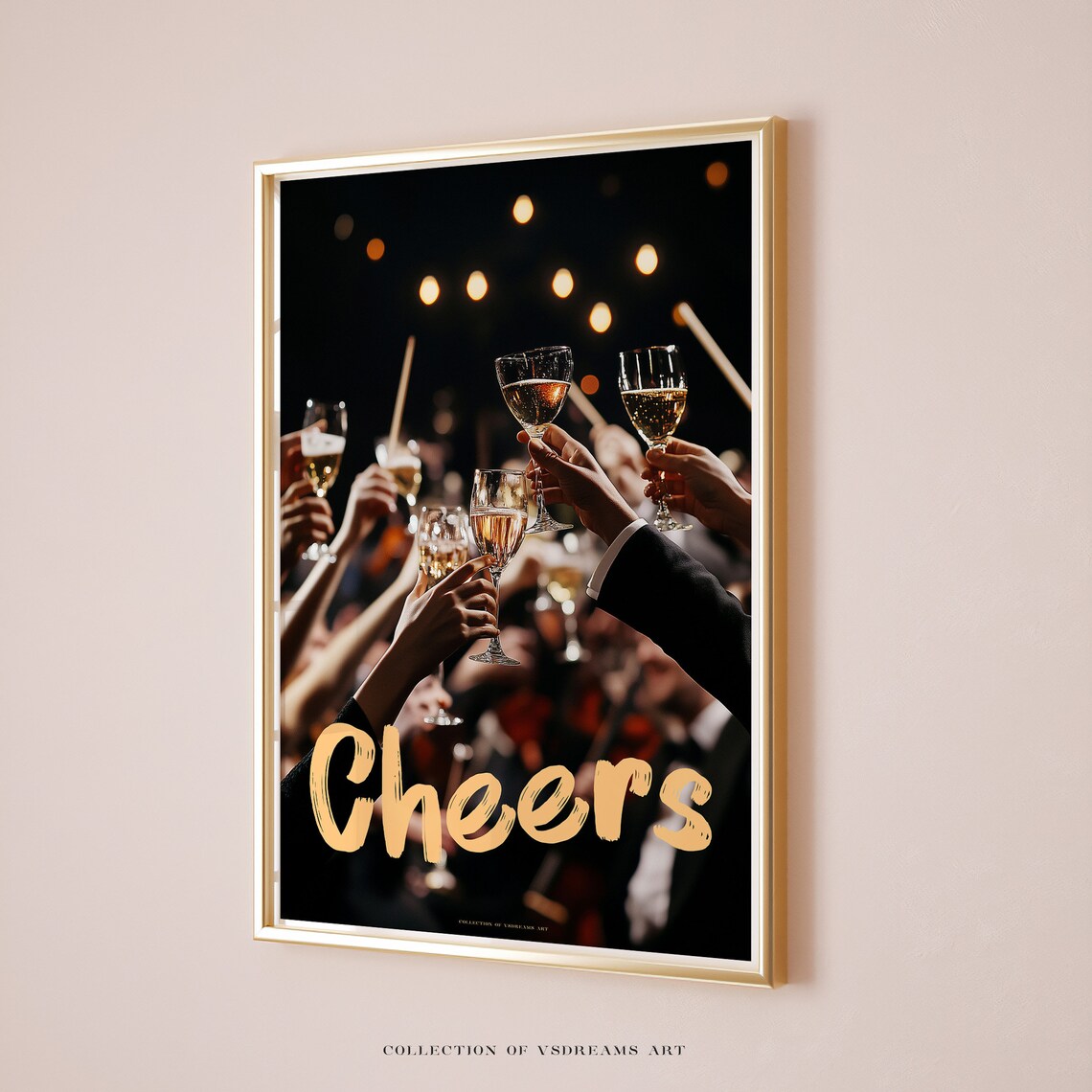 Cheers Cocktail Poster, Bar Cart Decor Art Print
