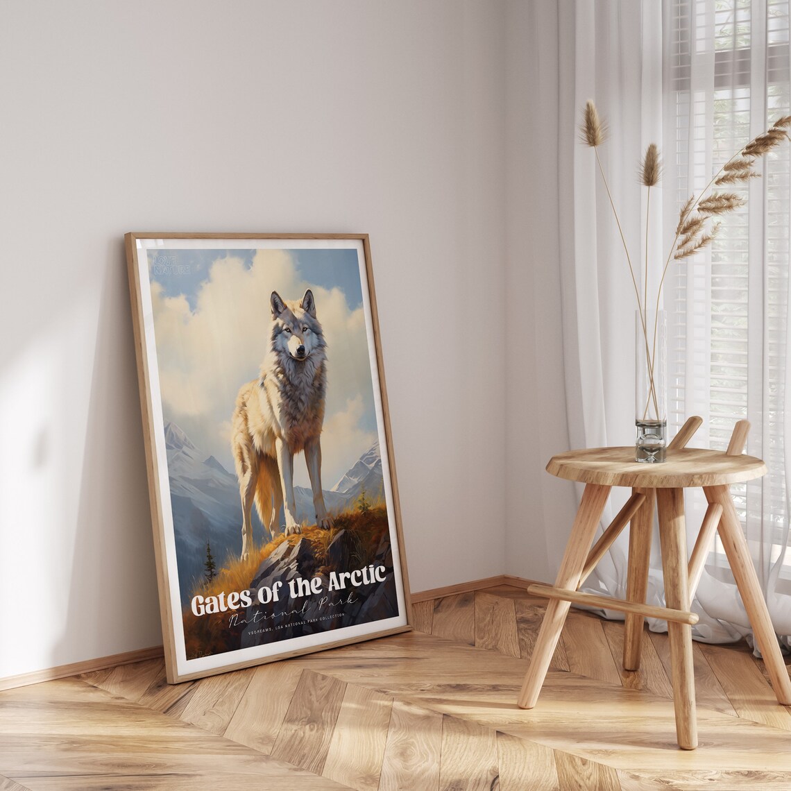 Gates of the Arctic National Park Wolf Vintage Travel Poster - Image 3