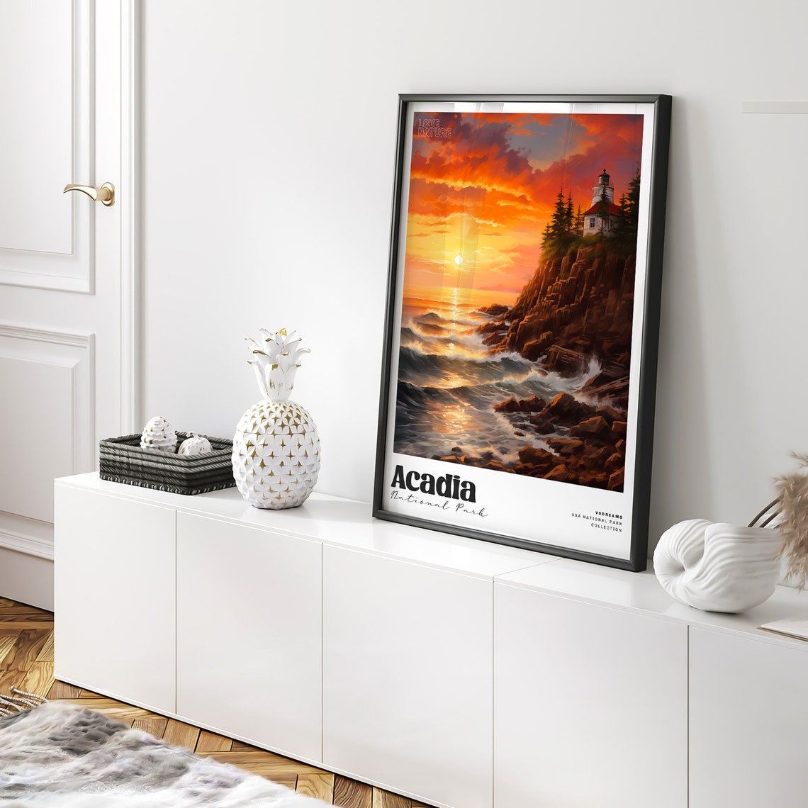 Acadia National Park Lighthouse Sunset Coast Ocean Love Nature Poster - Image 3